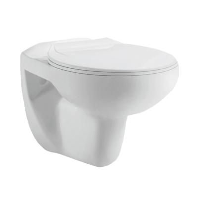 China Double-Flow Full Set Modern Ceramic Rimless Toilet Rimless Toilet With P Trap Full WC Hanging Price for sale