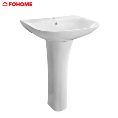 China Modern Design Bathroom Sink Full Pedestal Square Shape Wash Basin Sink Wholesale China for sale