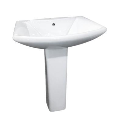 China Wholesale Large Size White Color Square Shape Pedestal Sink Bathroom Sinks Wholesale Price Pedestal Sink for sale