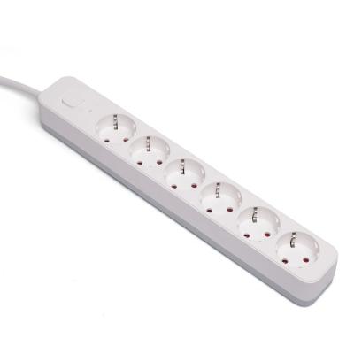 China 6 Way Electrical Extension Eu Power Strip Europe Residential / General Purpose Extension Socket for sale