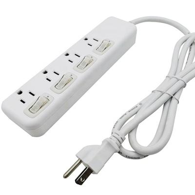 China Individual Surge Protector Desktop Switch 4 Outlet Power Socket Power Strip US Te koop