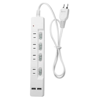 중국 Residential / General Purpose 4 Outlet JP USB Power Strip Extension Socket 판매용