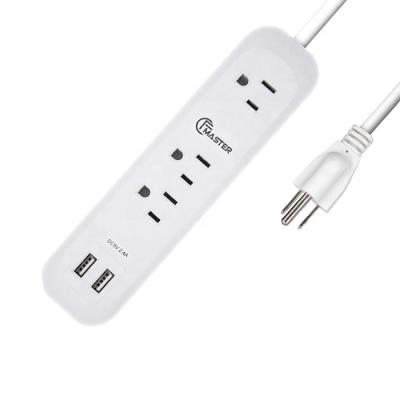 China Residential / General Purpose US 3 Outlet Surge Protector Travel Power Strip With USB zu verkaufen