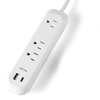 China Residential universal/general purpose us dual usb power strip electrical outlet with usb c for sale