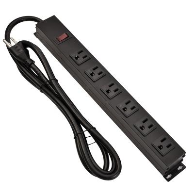 China Residential / General Purpose We Type 6 Standard Outlet Metal Power Strip Vertical Te koop