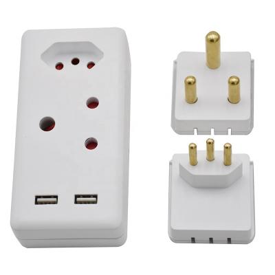 China With Removable South African 2 Socket AC Outlet Removable Adapter Plug à venda