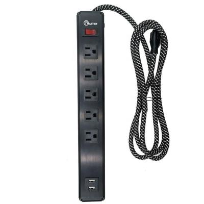 China Residential / General Purpose Outlet 13a Us 5 Outlet Metal Power Strip With USB Ports for sale