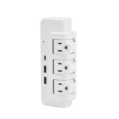 China 3 Way USB C Plug 3 Way Residential / General Purpose Electric Flexible USB C Wall Outlet à venda