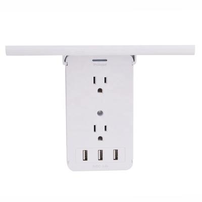 China Residential / Multi-Purpose Surge Protection 8 Pin Wall Outlet Usb With Usb Charger Shelf for sale