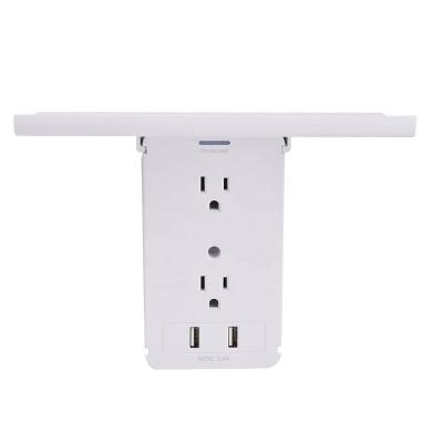 Китай Wall Socket Shelf 8 Port Surge Protector Residential / Multipurpose Wall Outlet Us With USB продается