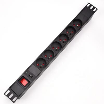 Китай Aluminum Alloy 6 Port Horizontal Aluminum French PDU 1u Data Center Power Distribution продается