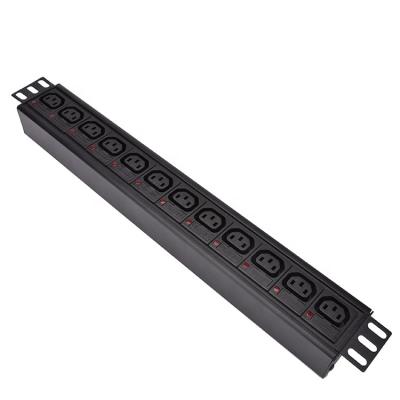 China 19 Inch Industrial Cabinet IEC c13 PDU Socket 12 Outlets For Data Cabinet for sale