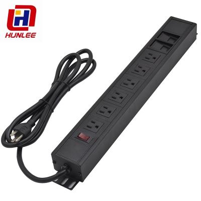 Китай Aluminum Alloy 6 Ways PDU USA Furniture Power Distribution Unit продается