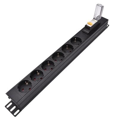 Китай Aluminum Alloy 6 Way 13a PDU 19 Inch Rack Germany Standard PCB PDU Controller High Quality продается