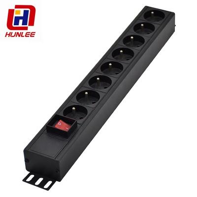 China 16A Mother Switch With 8 Way Double Pole French Rackmount PDU zu verkaufen