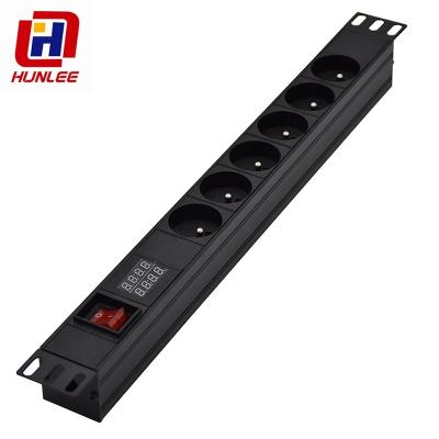 China With Switch 6 Way Power Distribution Unit PDU Mounting French Socket à venda