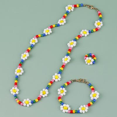 China Handmade DIY jewelry accessory daisy ring set creative acrylic factory direct supply beads children bracelet for sale