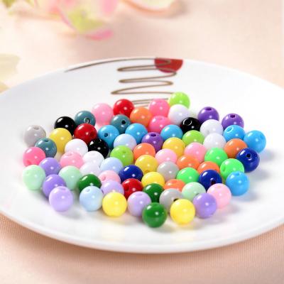 China Wholesale DIY Jewelry Accessory 4mm to 30mm Perforated Or Unperforated Acrylic Solid Color Jewelry Accessories DIY Other Loose Beads for sale