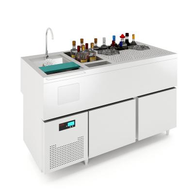 China 2023 Bar Cocktail Bar Station Kitchen Equipment Design Customized Refrigerated For Store for sale