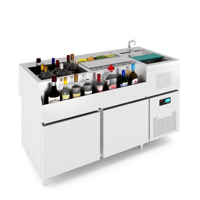 China Restaurant Commercial Cafe Counter Shop Tea Milk Bar Beverage Bar Stainless Steel Fast Food Juice Work Station for sale