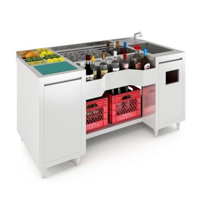 China Large Capacity Bar Equipment Stainless Steel Cocktail Station Mixable Suitable For Restaurants And Bars for sale