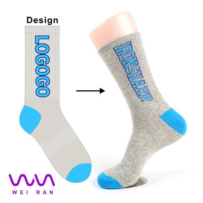 China Custom Black Solid White Gray Tube Cushioned Sports Socks Custom Made Men's Breathable Socks Plain for sale