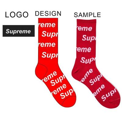 China Women Breathable Jacquard Fashion Cotton Mens Crew Sock Custom Logo Display for sale