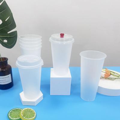 China Free Samples Eco - Friendly Custom Frosted Clear Plastic Cups 2.5 3.5 6 7 8 9 10 12 14 16 20 oz Drink Cups PP Disposable Cup Plastic for sale