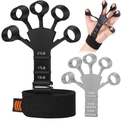 China Hand Power Building Muscle Exercising Finger Enhancer Grip Strength Trainer New Finger Strengthener Stretcher Training Equipment Silicone for sale