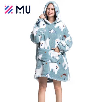 China Anti-Static Custom Designs Wearable Blankets Warm Hooded Family Winter Vacation Luxury Sweatshirt Custom Hoodie for sale