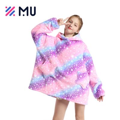 China Wholesale Anti-Static Wearable Covering Super Soft Kids Hoodies Cozy Children's Hoodie Giant Blankets for sale