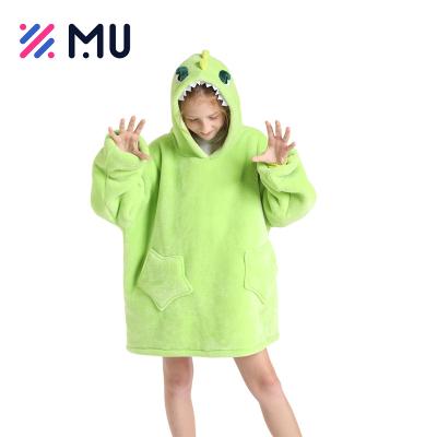 China Anti-Static Super Soft Wearable Hooded Blanket Fleece Sherpa Plush Fleece Cozy Winter Sweater Anti-Static Hoodie For Kid for sale