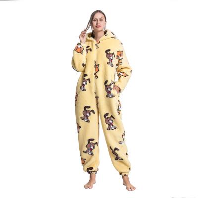 China Custom Winter Long Sleeve Cartoon Ladies Soft Touch Pajamas Women Sleepwear for sale