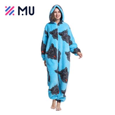 China Soft Touch Ladies Winter Comfortable Cartoon Flannel Pajamas Women Sleepwear Long Sleeve for sale