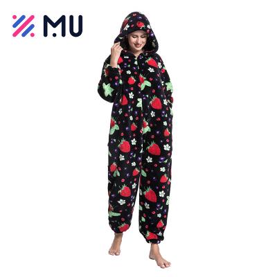 China Soft Touch Women Hoodies Cute Ladies Sleepwear Thermal Custom Printing Pajamas for sale