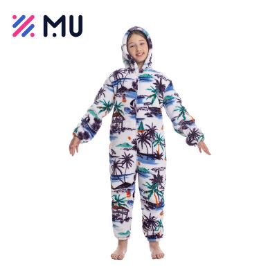 China Custom Cute Printing Soft Touch Winter Hoodies Kids Pajamas Kids Sleepwear for sale