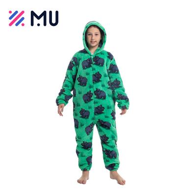 China Soft Touch Children Winter Hoodie Flannel Sleepwear Children Cartoon Printing Pajamas for sale