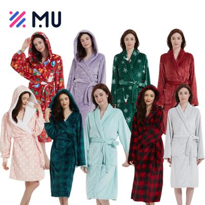 China Wholesale Hotel Home Custom Skin-Friendly Printed Hooded Knitted Velvet Mens Womens Bathrobe for sale