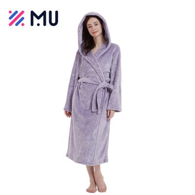 China Skin-Friendly Hoodies Wholesale Custom Color Women Soft Flannel Ladies Bathrobes for sale