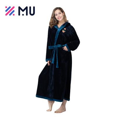 China Custom Wholesale Ladies Soccer Print Women Winter Hoodies Flannel Bathrobes Skin-friendly for sale