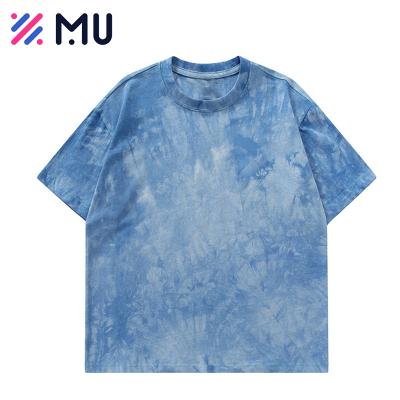 China Other Custom Vintage Leisure Style Oversized Unisex Acid Washed Tie Dye Printing Plus Size Mens T Shirts for sale