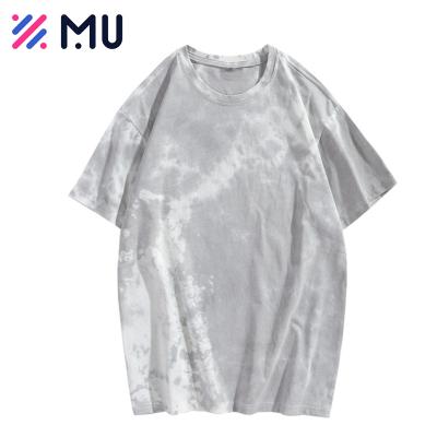 China Other Drop Shoulder Acid Wash Printing 250g Heavy Cotton Sports T Shirt For Mens Womens for sale