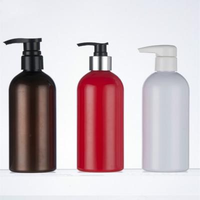 China Non spill 250ml 500ml PET plastic PE lotion pump bottle for shampoo and body seal packaging for sale