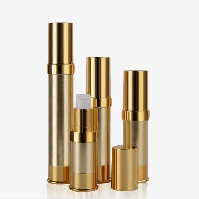 China Luxury 30ml Cosmetic 50ml 80ml 100ml 120ml 15ml 20ml 30ml AS Material UV Gold Plating Pump Lotion Bottle Airless Silver Spray Bottle for sale