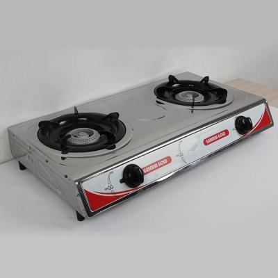 China High Quality Hotel Stainless Steel Gas Stove Double Burner Gas Cooker Blue Flame Gas Portable Cooktop For Sale for sale