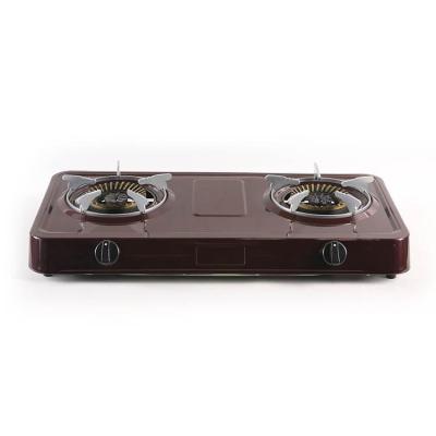 China Hot Sale Hotel 2 Burner Stainless Steel Gas Cooker Stove Blue Flame Portable Gas Stove Wholesales for sale