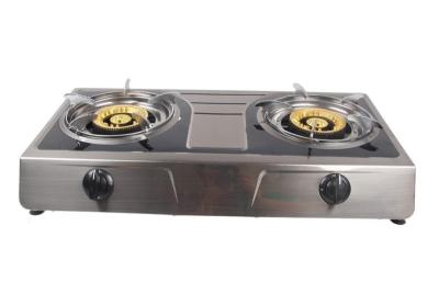 China Hotel 2 Burner Stove Stainless Steel Cast Iron Double Gas Cooker Stove for sale