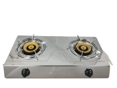 China Hotel Gas Stove High Quality Double 120 Mm Low Burner Blue Fire Gas Cooker Stove for sale