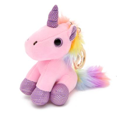 China Small Plush Unicorn Stuffed Unicorn Key Chain Toy With Unicorn Key Chain for sale