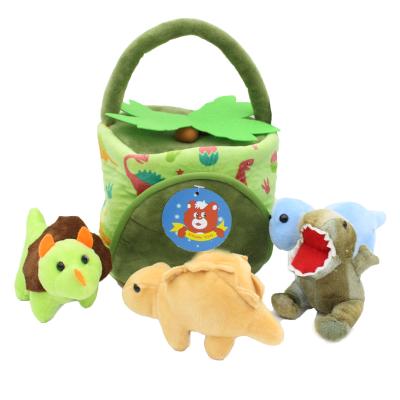 China Funny Stuffed Plush Toy Dinosaur Toys Carry Case Dinosaur Toys Set for sale